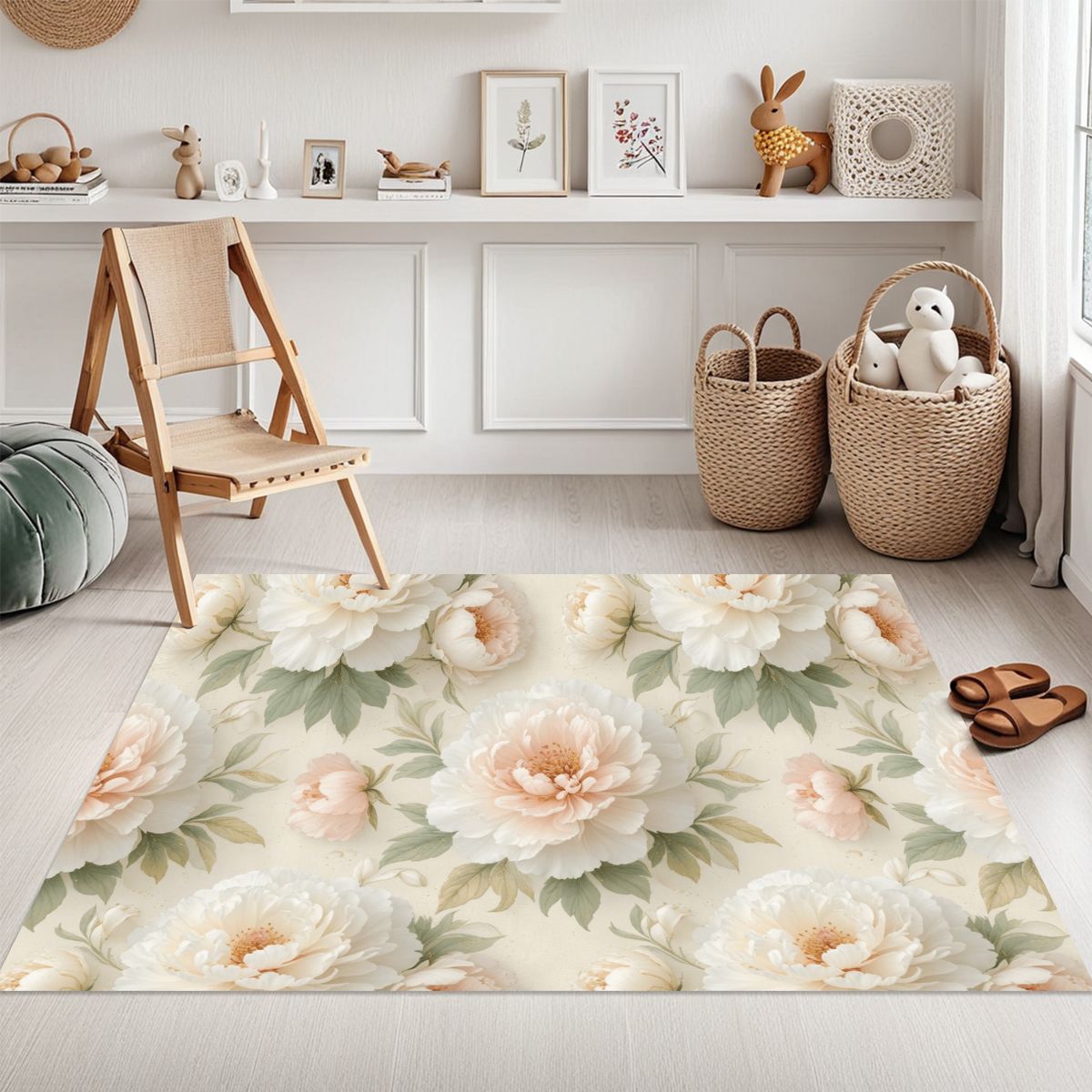 Area Rug without Tassels (3:5) 11peoniebialaaop