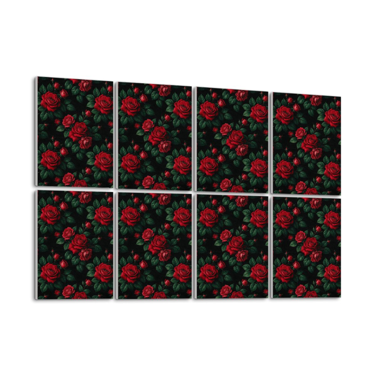 8 Panels Sound Absorbing Wall Art 37rozeczerwonev2aop