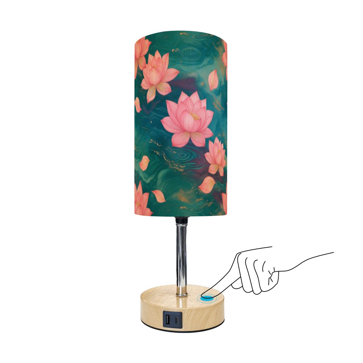 Lotosy Teal — Lampka nocna dotykowa
