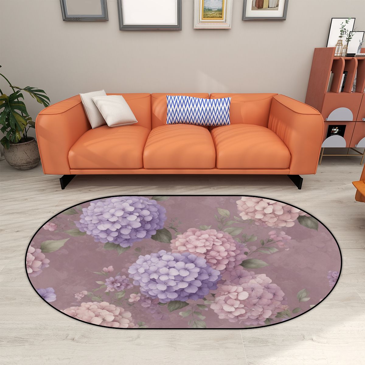 Hortensje Lawenda Ao — Round rug