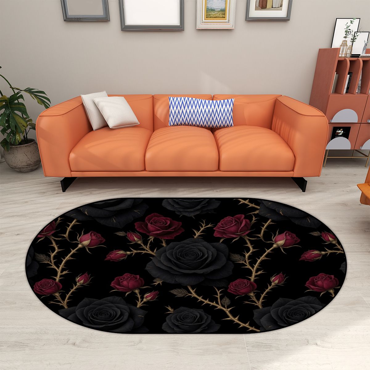 Noir Rose — Round rug