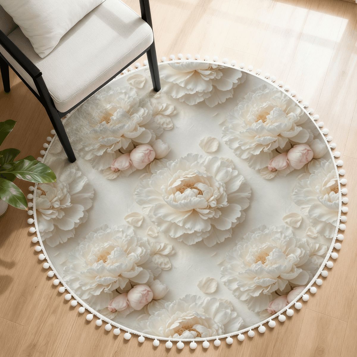 Peonie Biala — Round rug