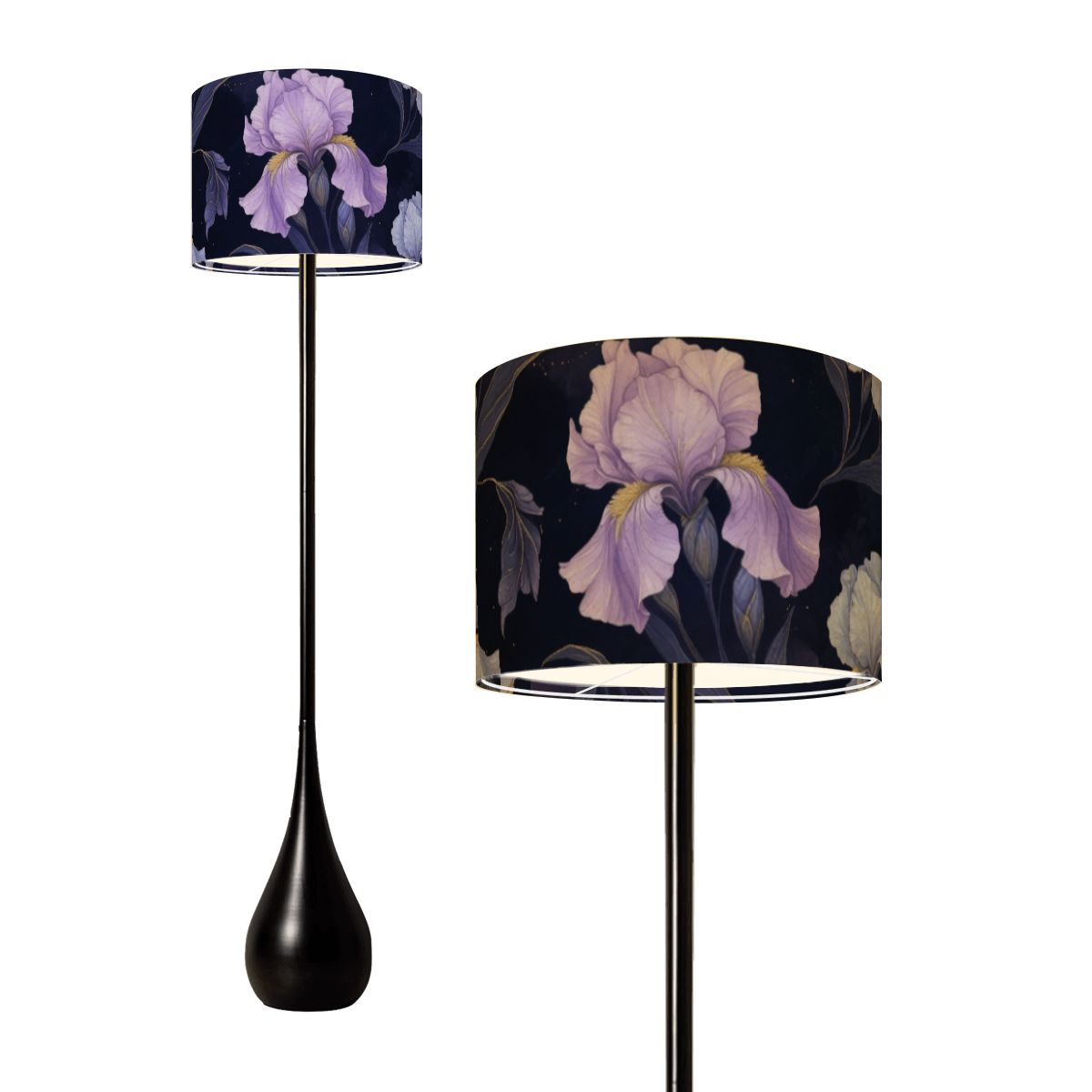 Irysy Indigo — Lampa podłogowa kropla