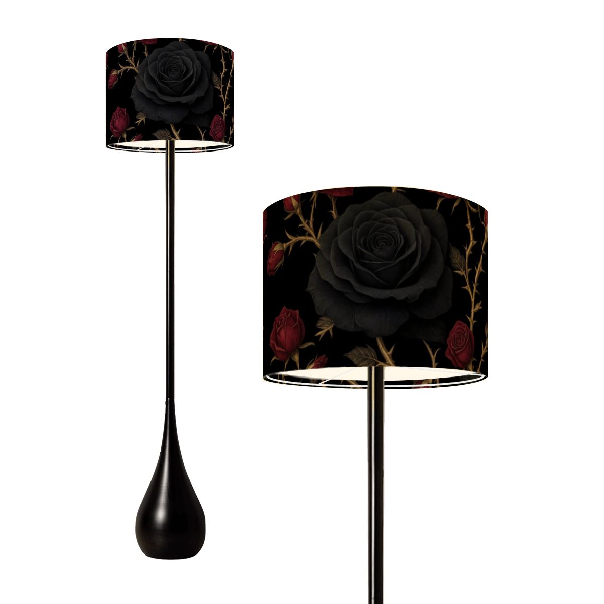 Teardrop Shaped Floor Lamp 34noirrosev2aop