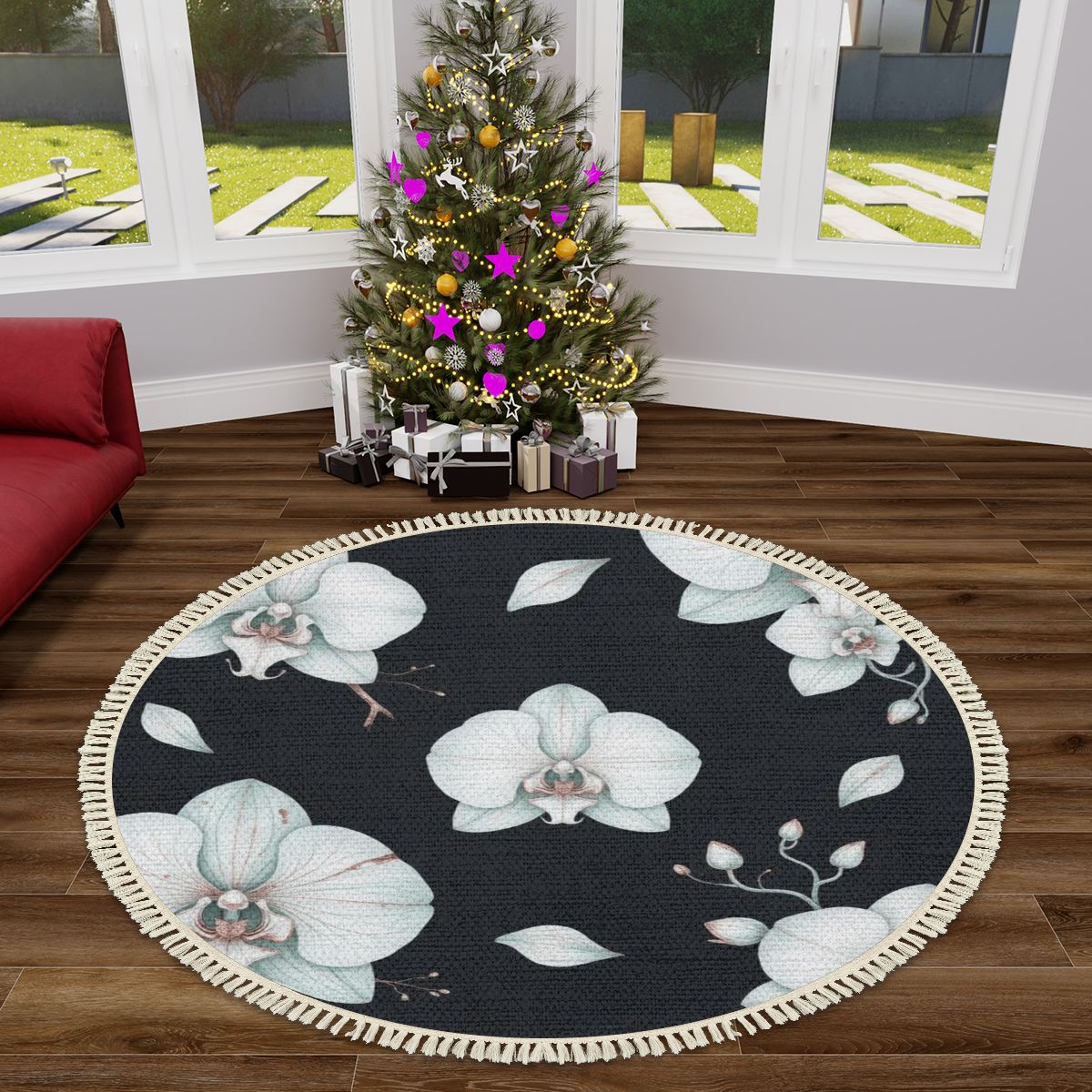 Orchidee Noc — Round rug