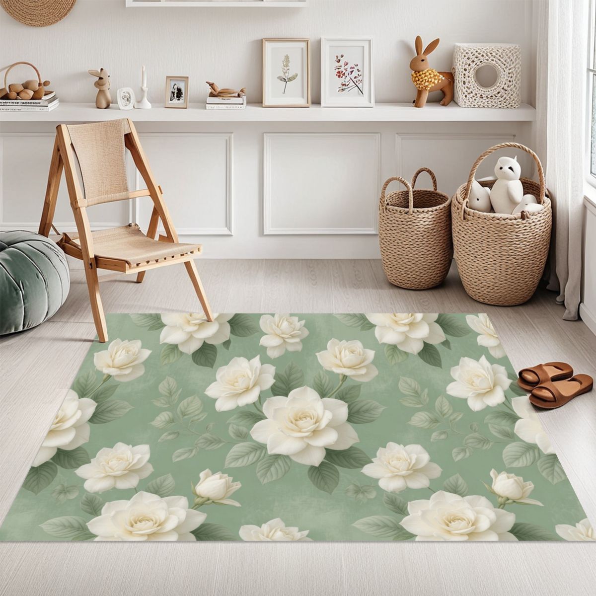 Area Rug without Tassels (3:5) 18gardeniesageaop