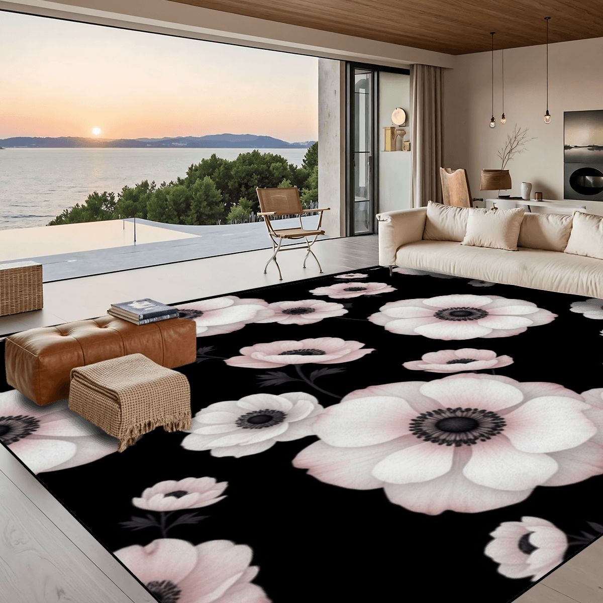 Large Area Rug Floor Carpet (5:4) 21anemonynoiraop