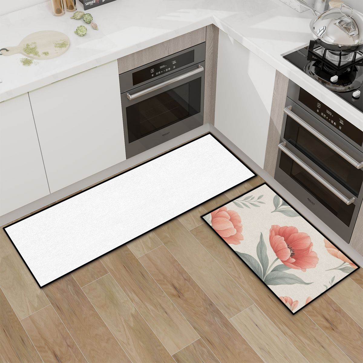 Tulipany Peach — Kitchen rug set