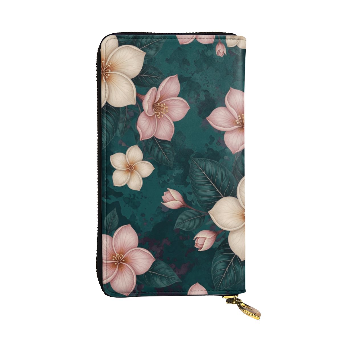 Vertical Leather Long Clutch Wallet 10plumeriatropikaop