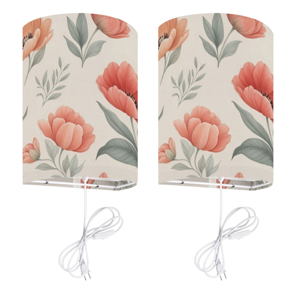 Plugin Wall Sconces Set of Two 14tulipanypeachaop
