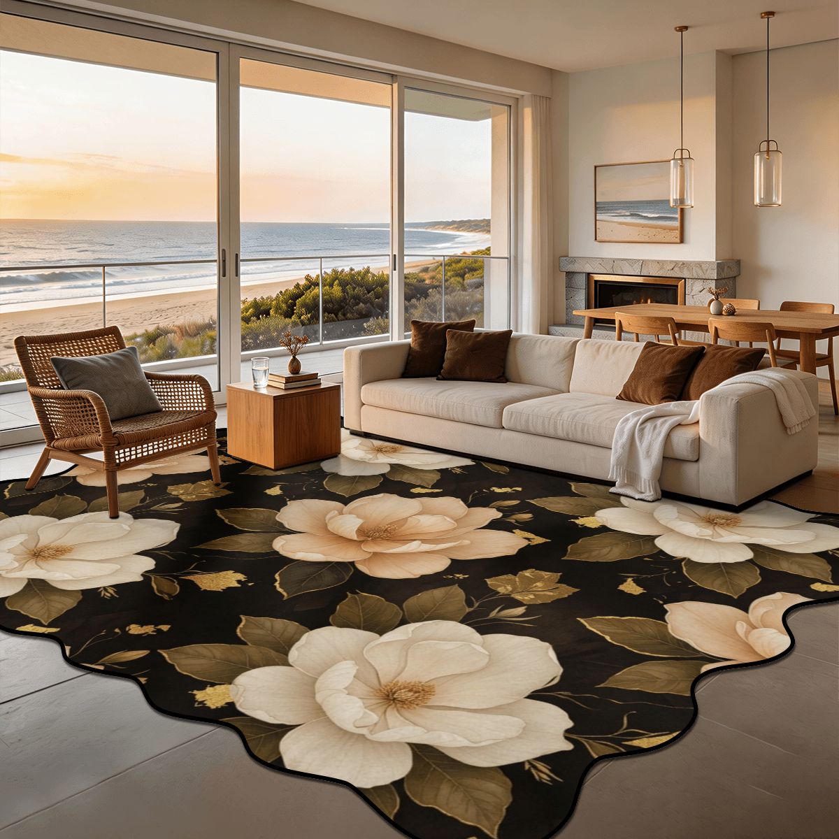 Scalloped Area Rug 144"x108" 29magnolieluxeaop