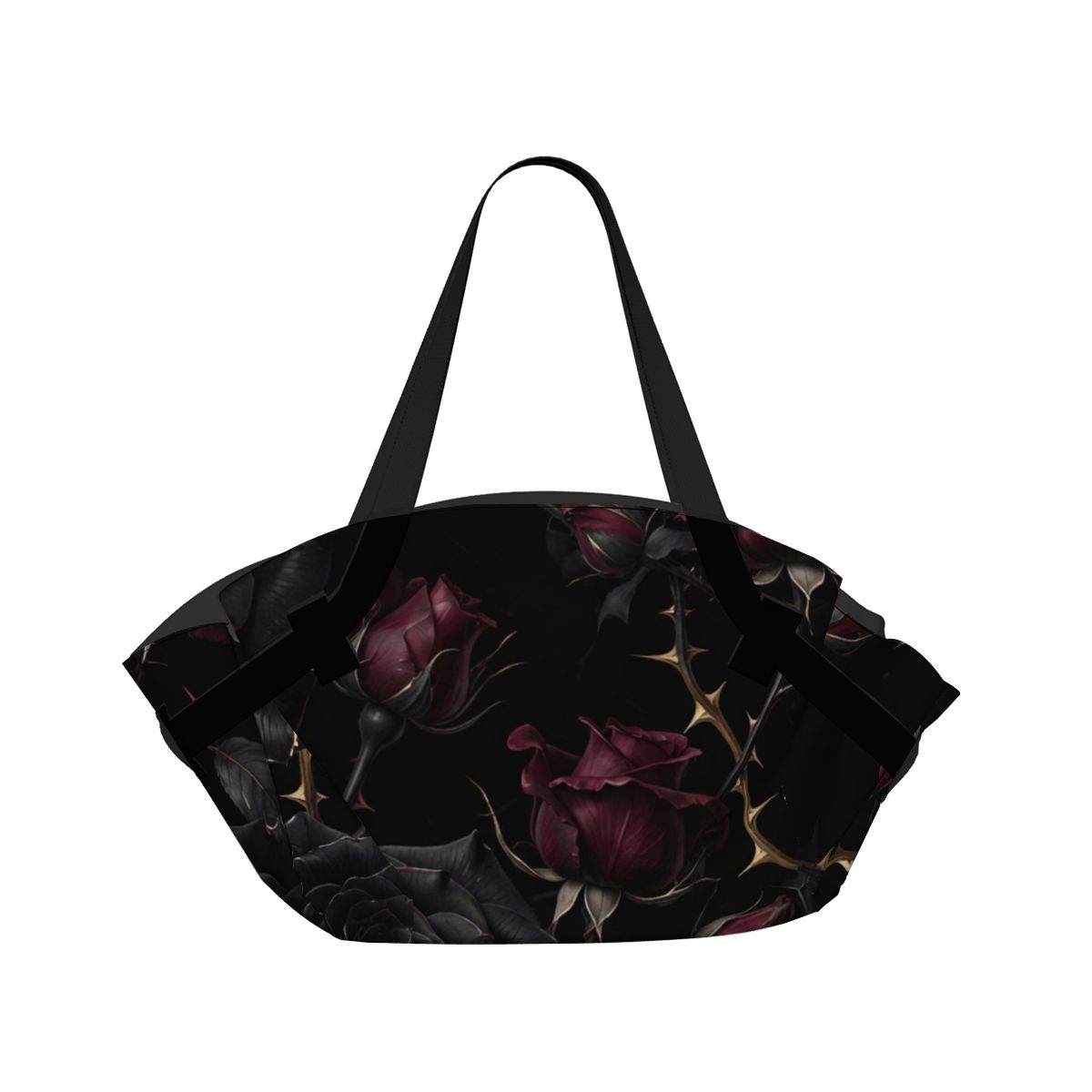 Foldable Picnic Blanket Tote Bag 09noirroseaopbezfald