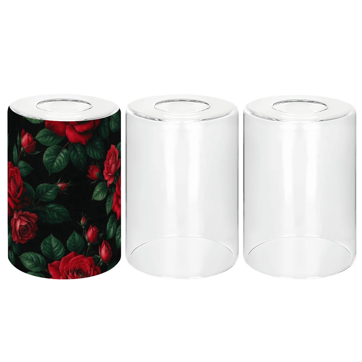 Cylindrical Glass Lampshade 3 pcs 37rozeczerwonev2aop