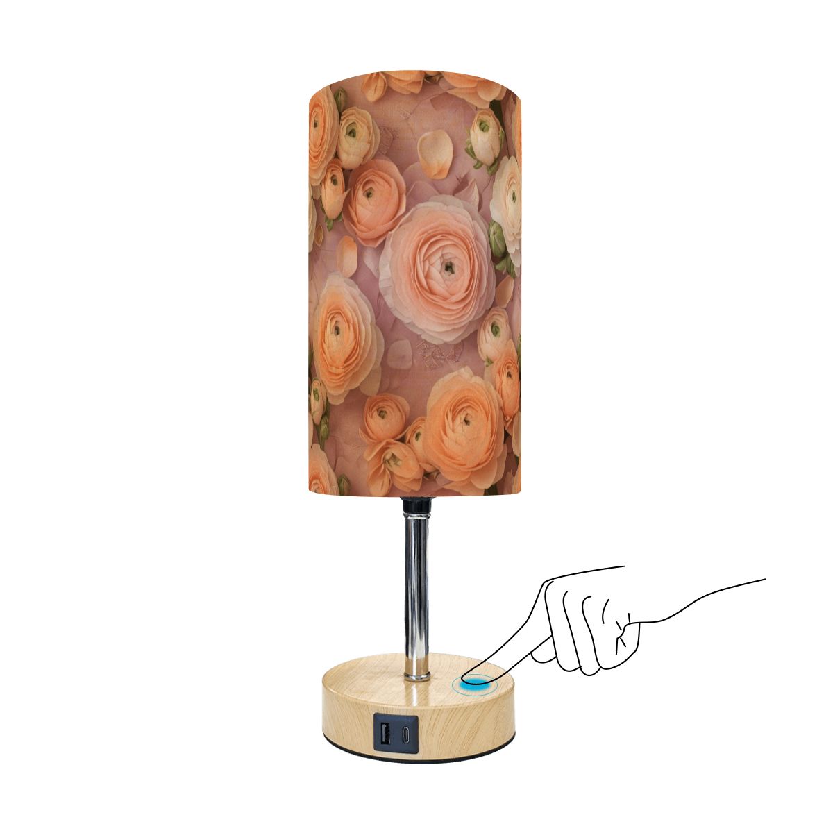 Touch Bedside Table Lamp with USB 44jaskryv2aop