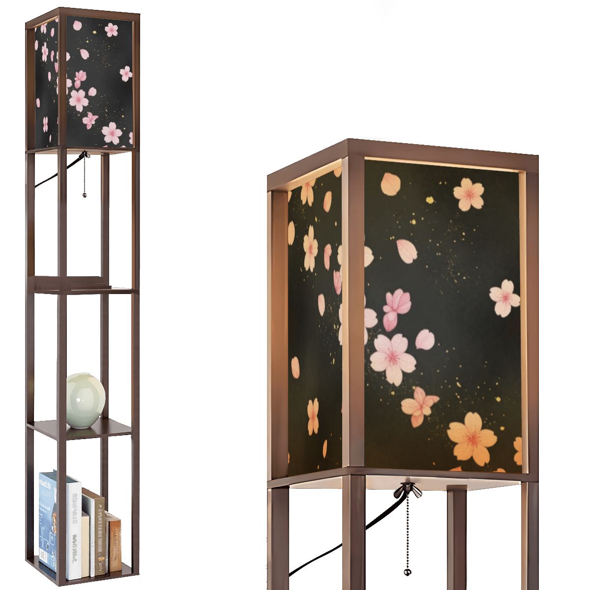 Sakura Dust — Lampa podłogowa z półkami
