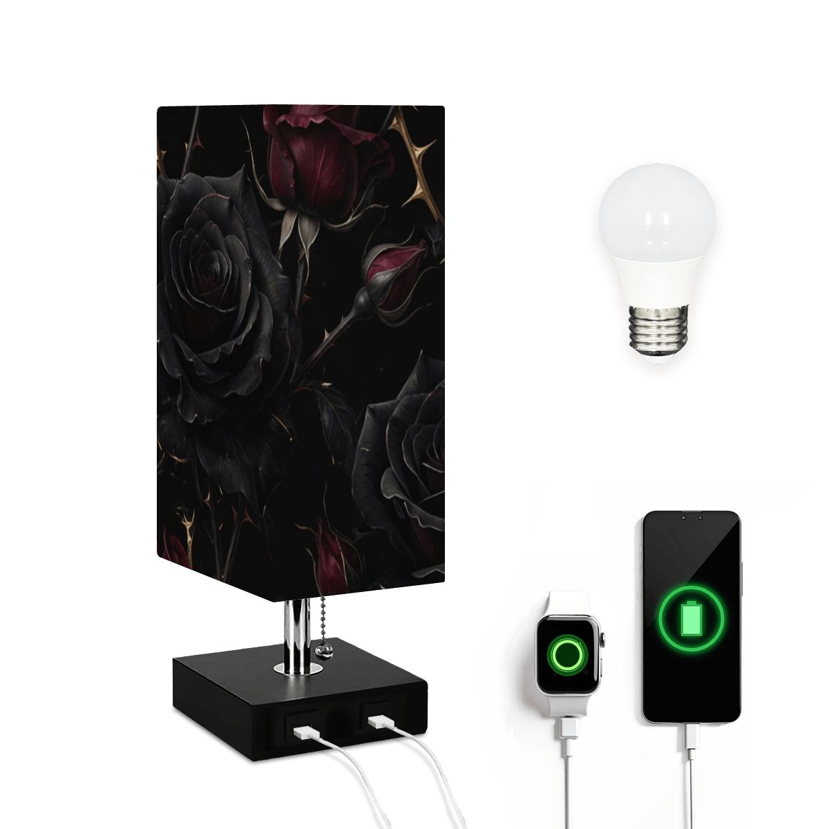 Noir Rose — Lampa stołowa kwadratowa