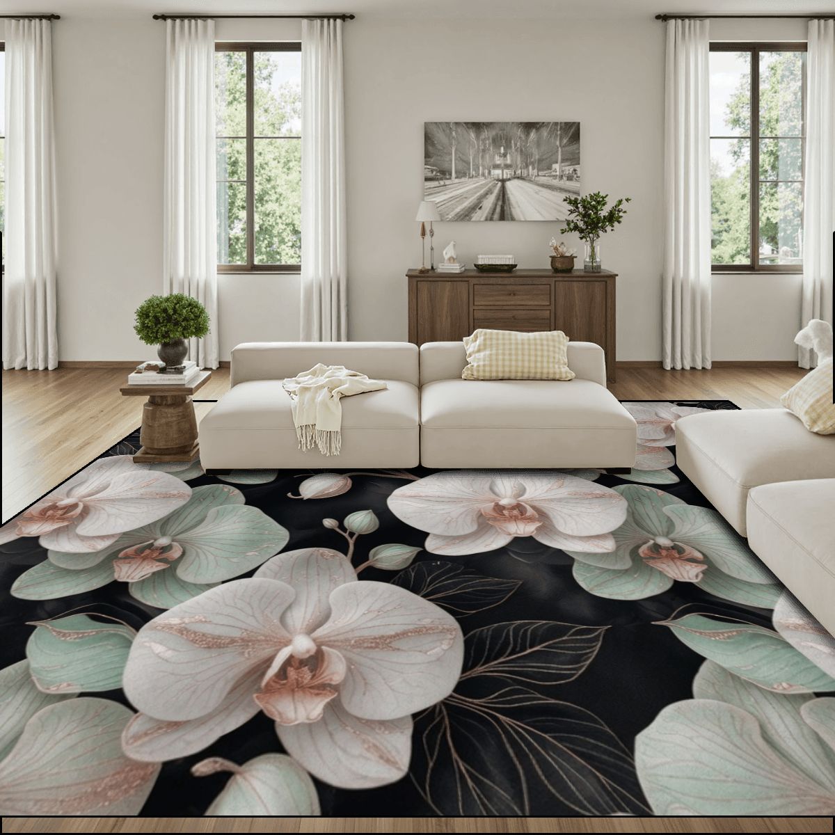 Large Area Rug Floor Carpet (4:3) 28orchideegesteaop