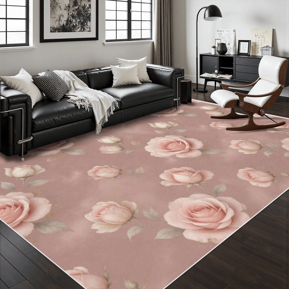 Roze Blush — Rug with border