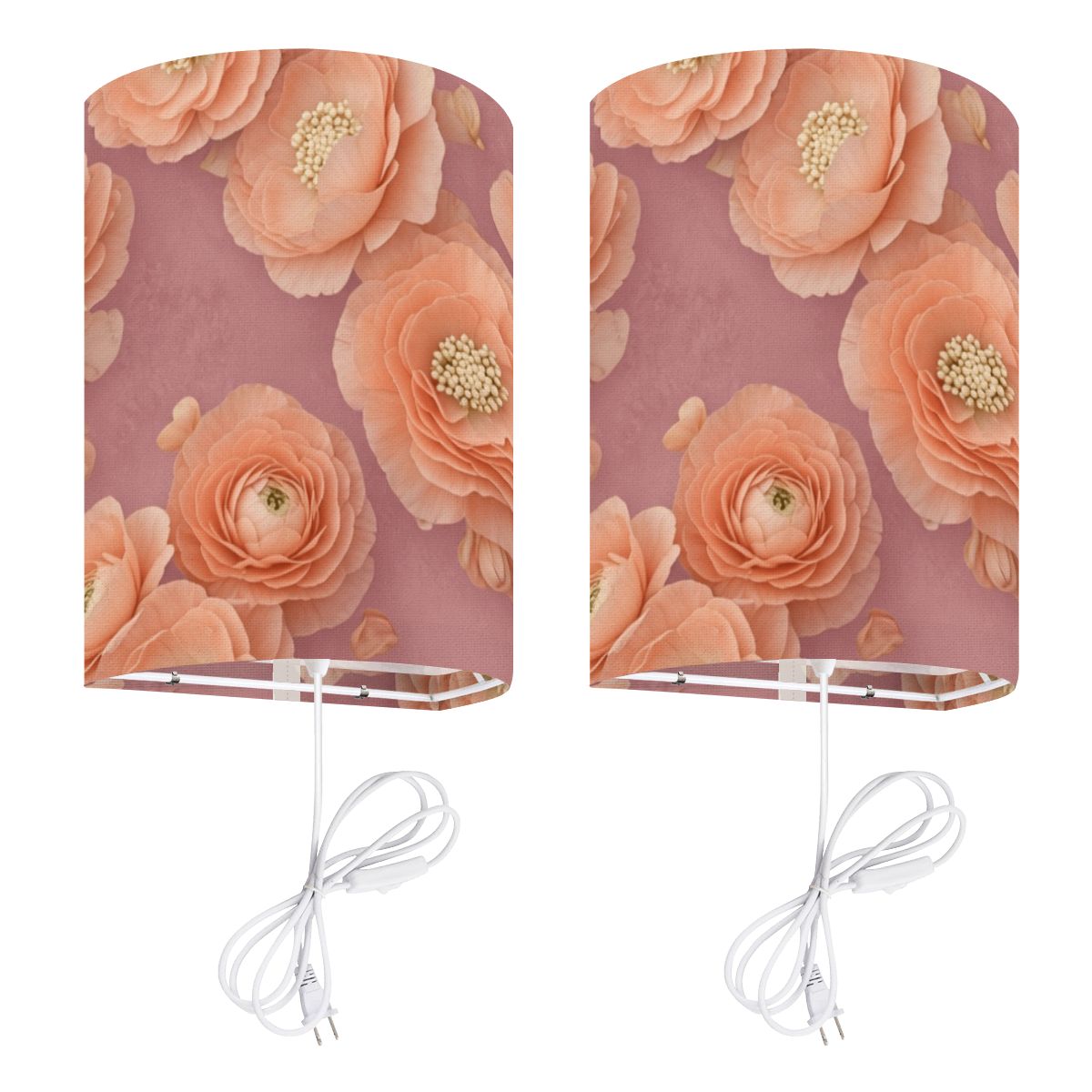 Plugin Wall Sconces Set of Two 19jaskrybrzoskwiniaaop