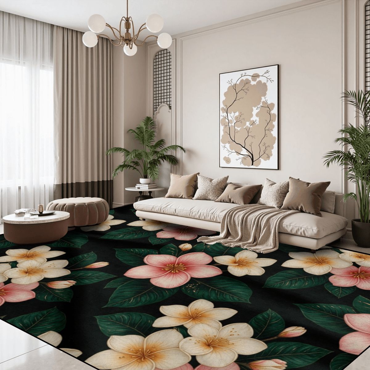 Large Area Rug Floor Carpet (7:5) 35plumeriav2aop