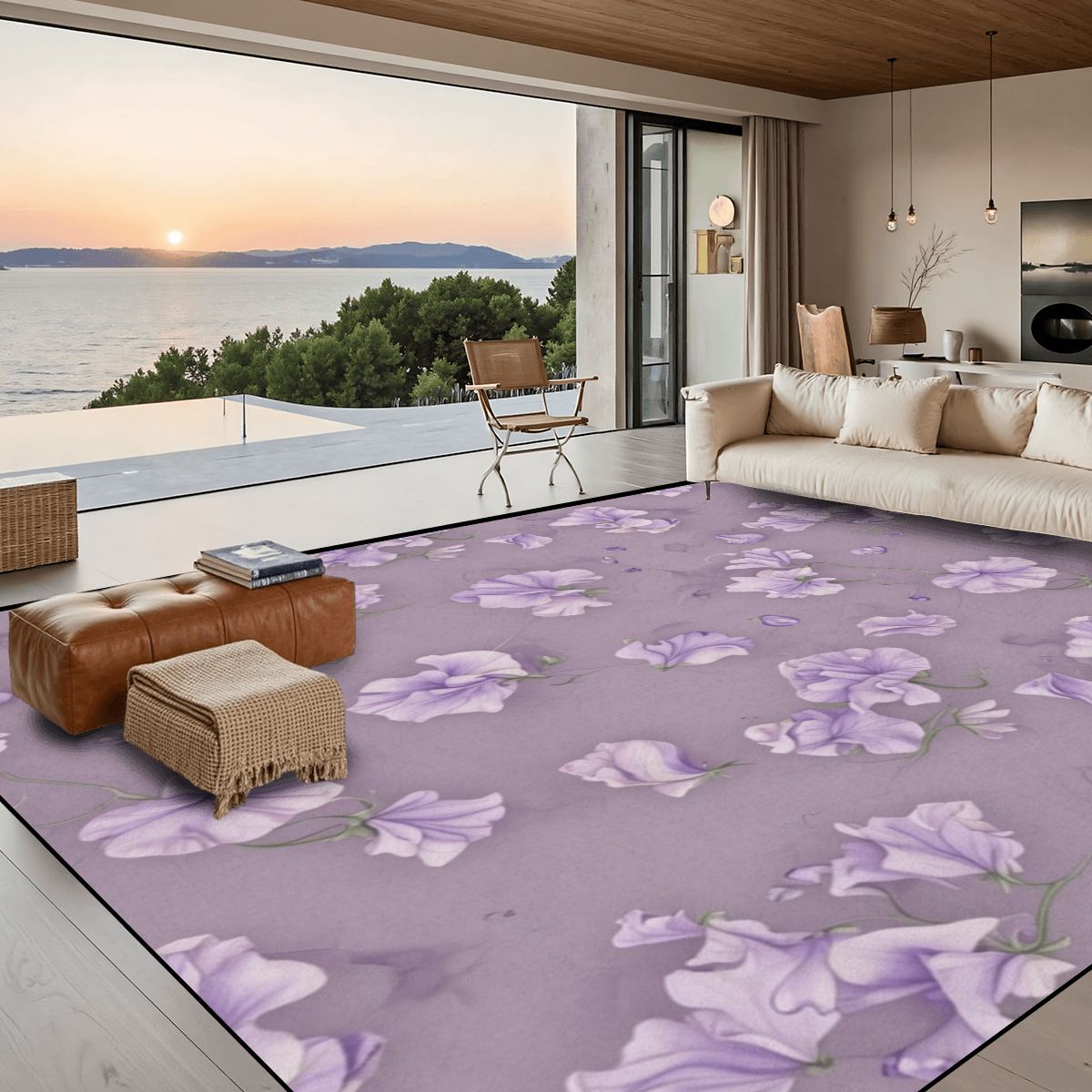 Large Area Rug Floor Carpet (5:4) 23groszeklawendaaop