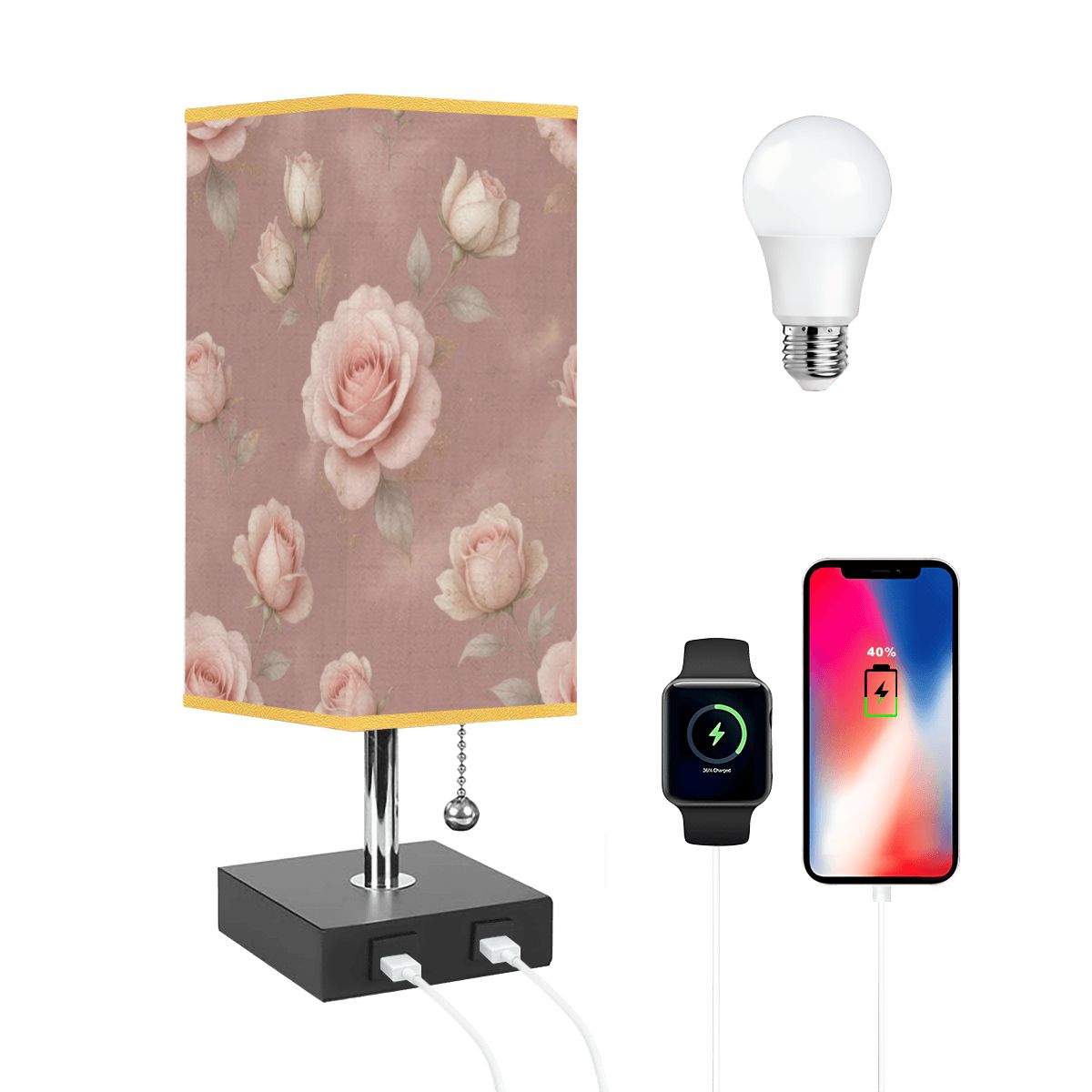 Roze Blush — Lampa stołowa kwadratowa