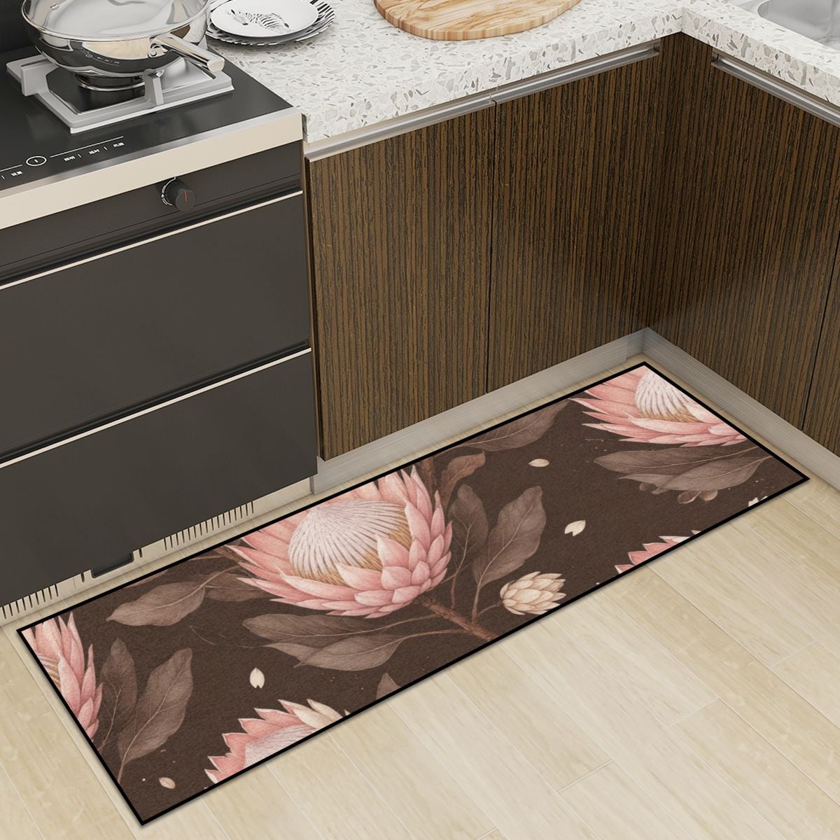 Kitchen Area Rug for Floor NonSlip Washable 20proteaespressoaop