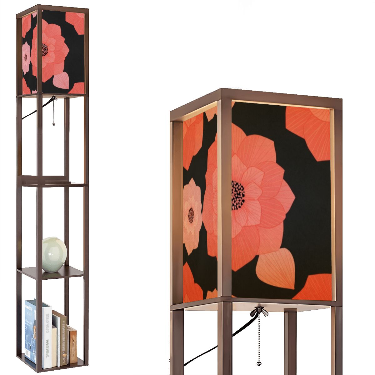 Floor Lamp with Shelves (Made in USA) 16cameliakoralaop