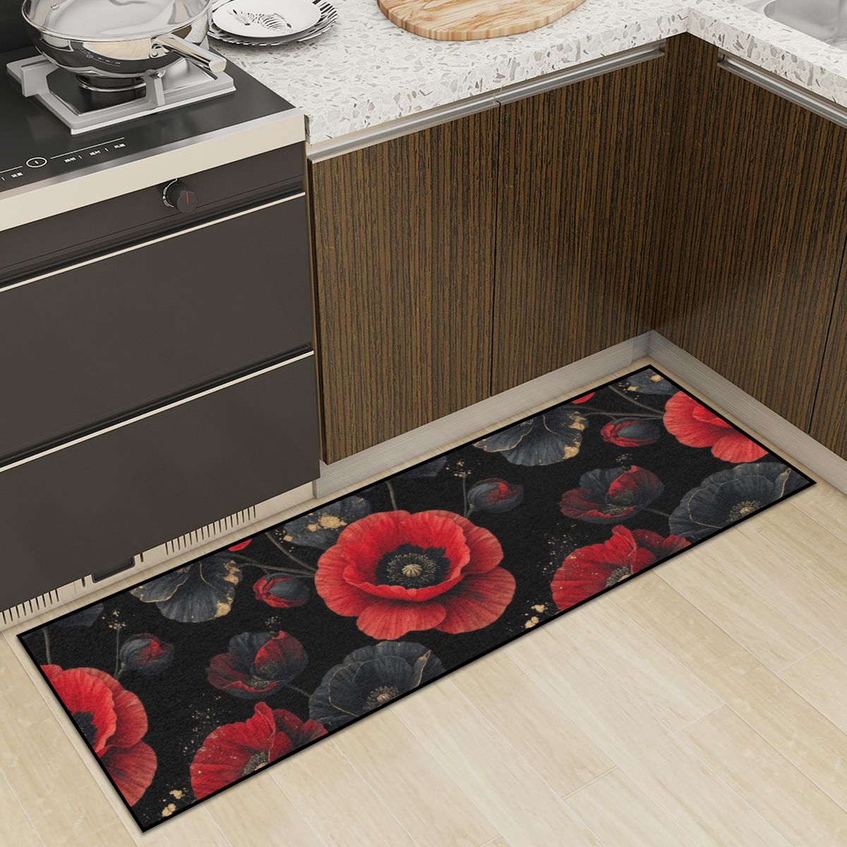 Kitchen Area Rug for Floor NonSlip Washable 42makiv2aop