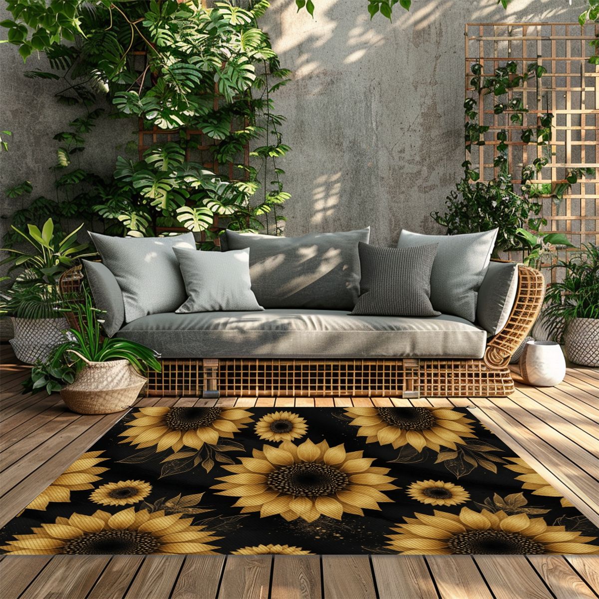 Outdoor Plastic Straw Rug 22slonecznikigoldaop