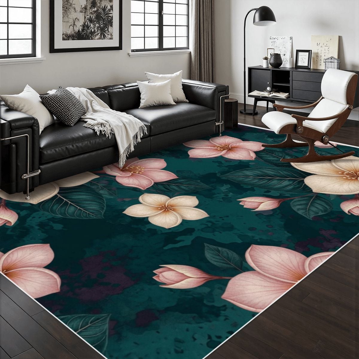 Plumeria Tropik — Rug with border