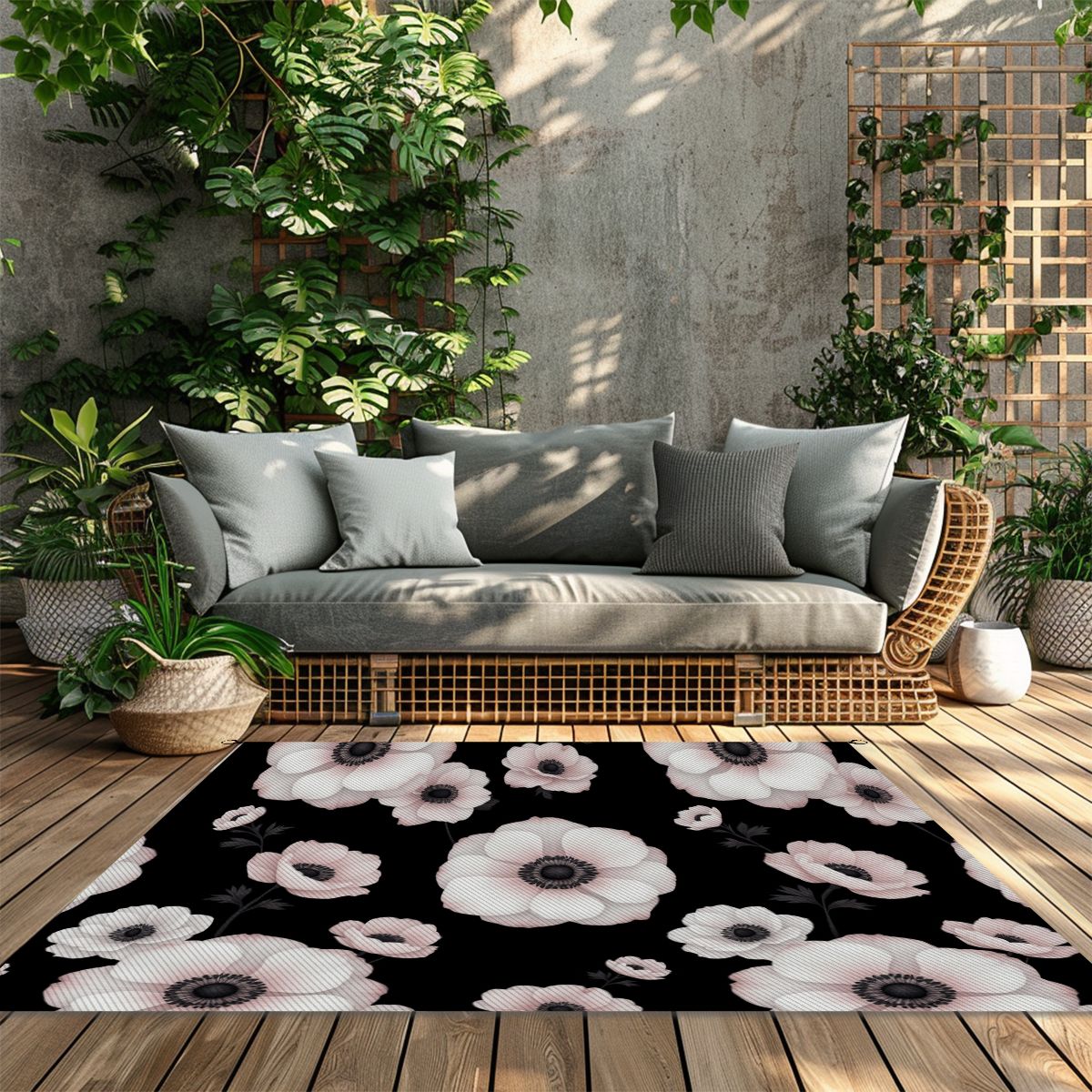 Outdoor Plastic Straw Rug 21anemonynoiraop