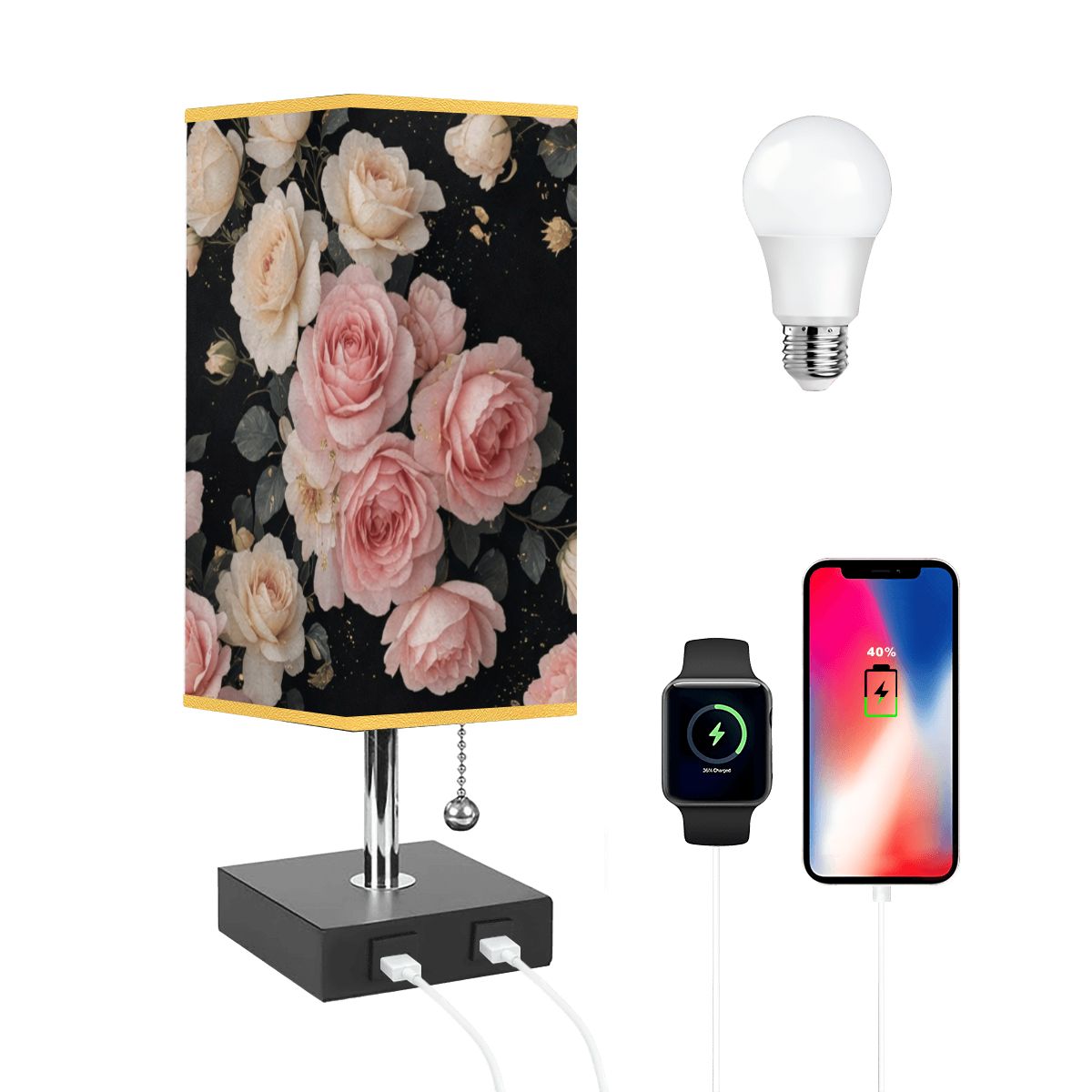 Roze Kaskada — Lampa stołowa kwadratowa