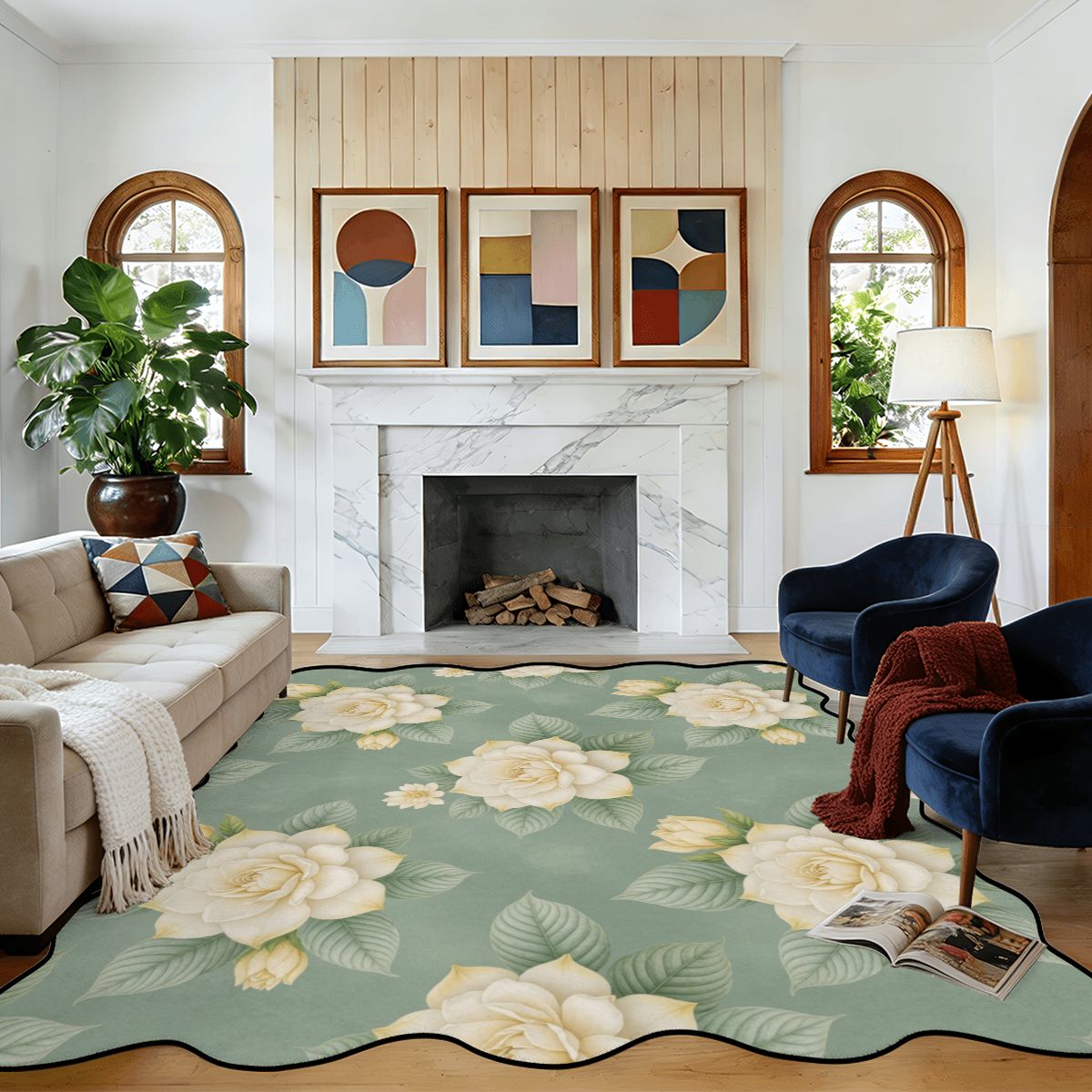 Gardenie — Scalloped rug