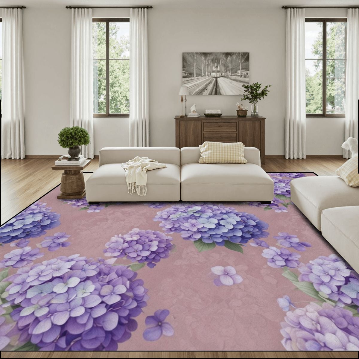 Large Area Rug Floor Carpet (4:3) 33hortensjedenseaop