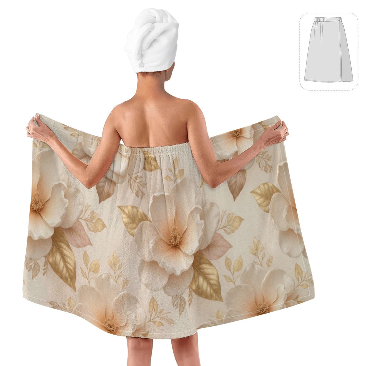 Wrap Towel for Women 04magnoliechampagneaop