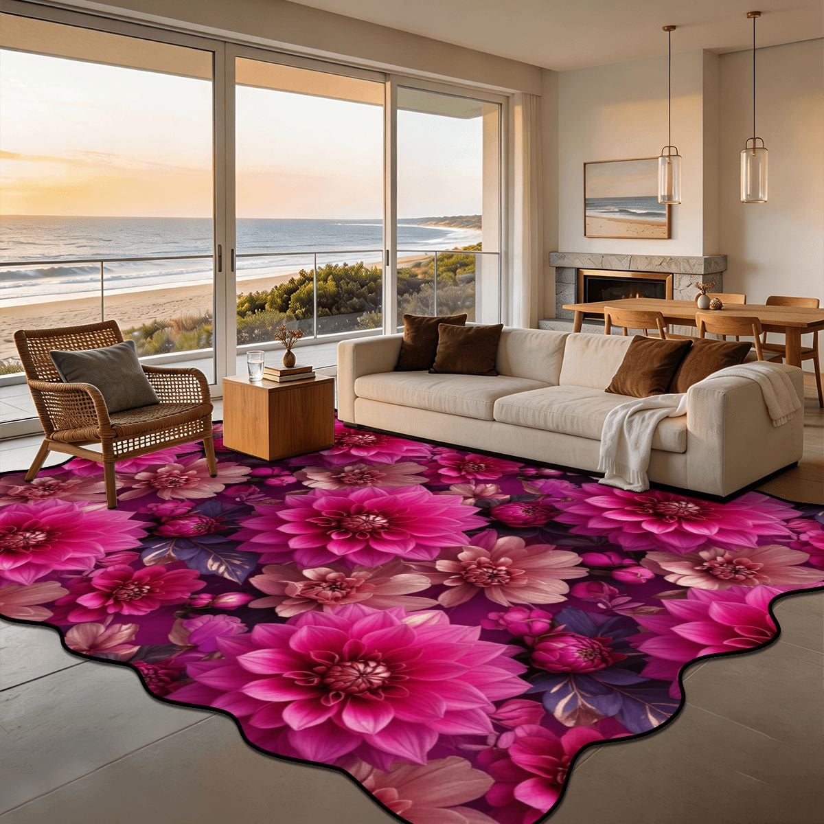 Scalloped Area Rug 144"x108" 07daliefuksjaaop