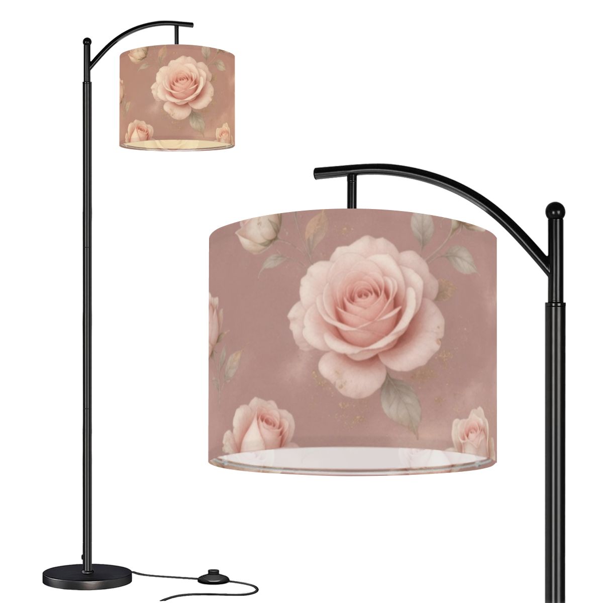 Roze Blush — Lampa podłogowa łukowa