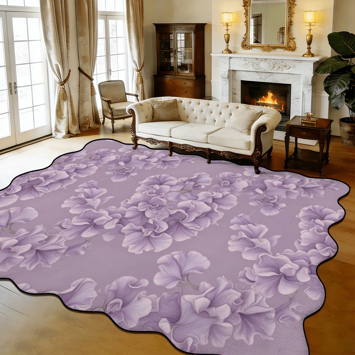Groszek — Scalloped rug
