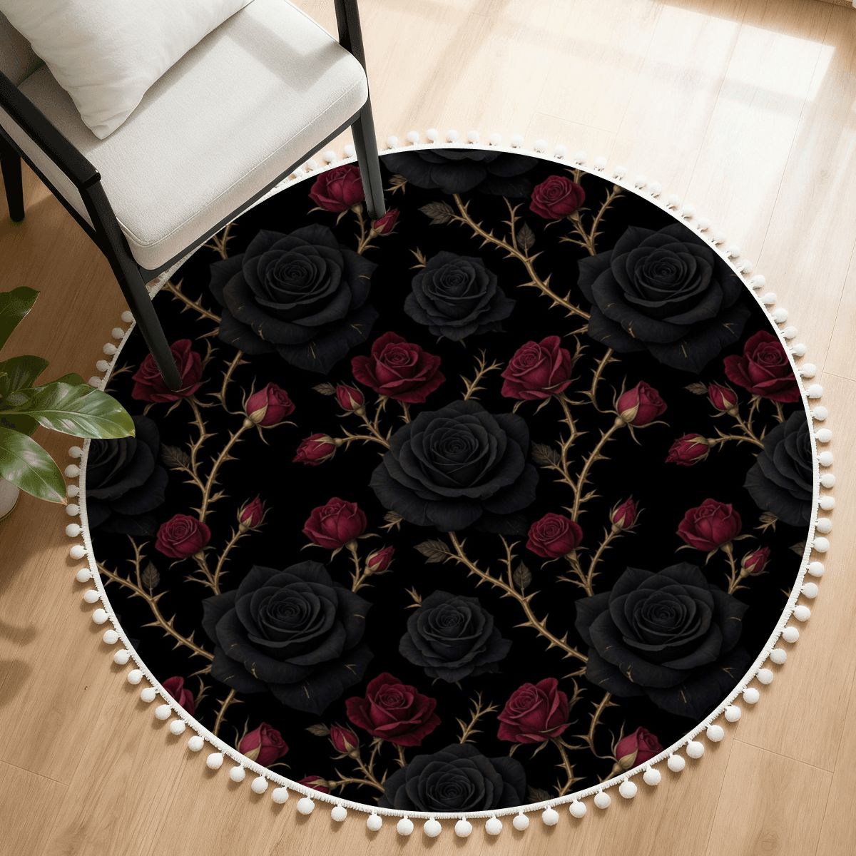 Noir Rose — Round rug