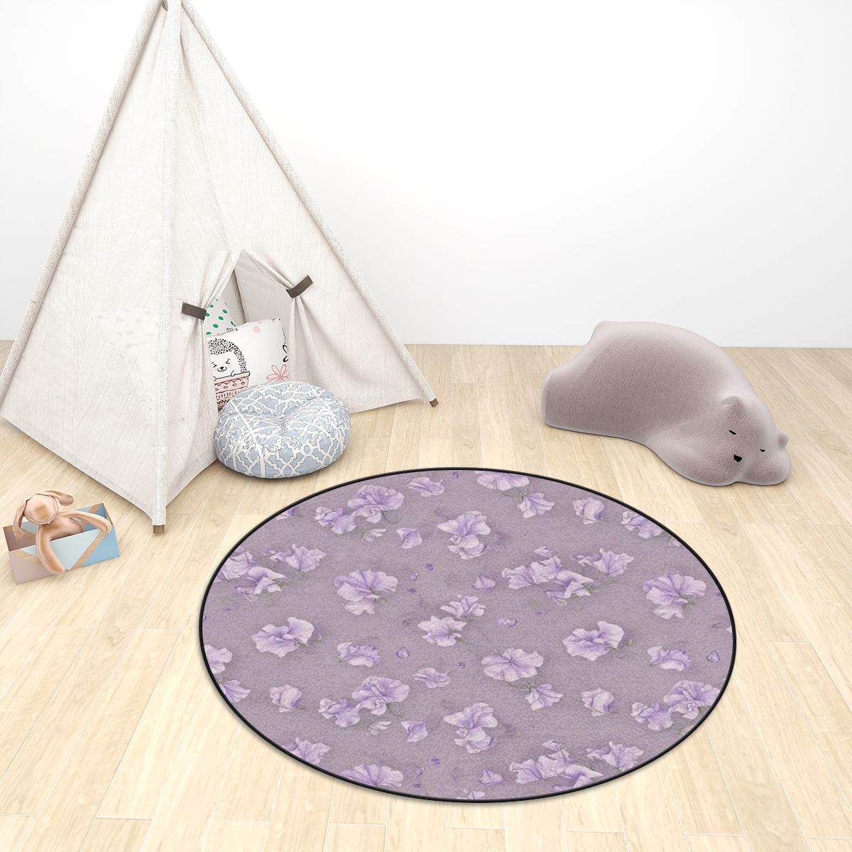Multiple Sizes Crystal Velvet Round Area Rug 23groszeklawendaaop