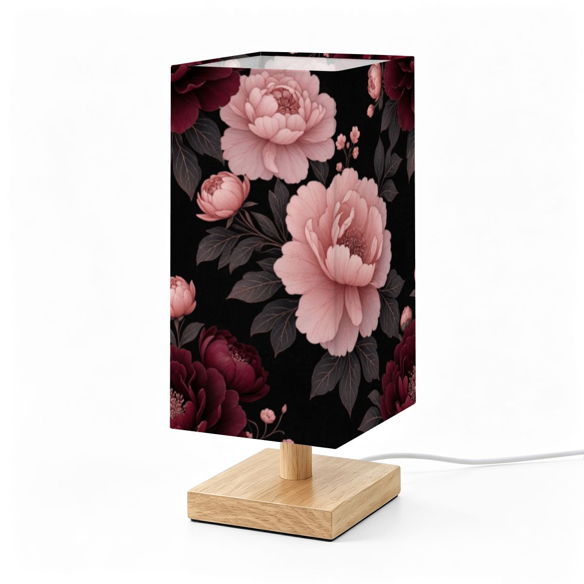 Peonie Garden — Lampa stołowa kwadratowa
