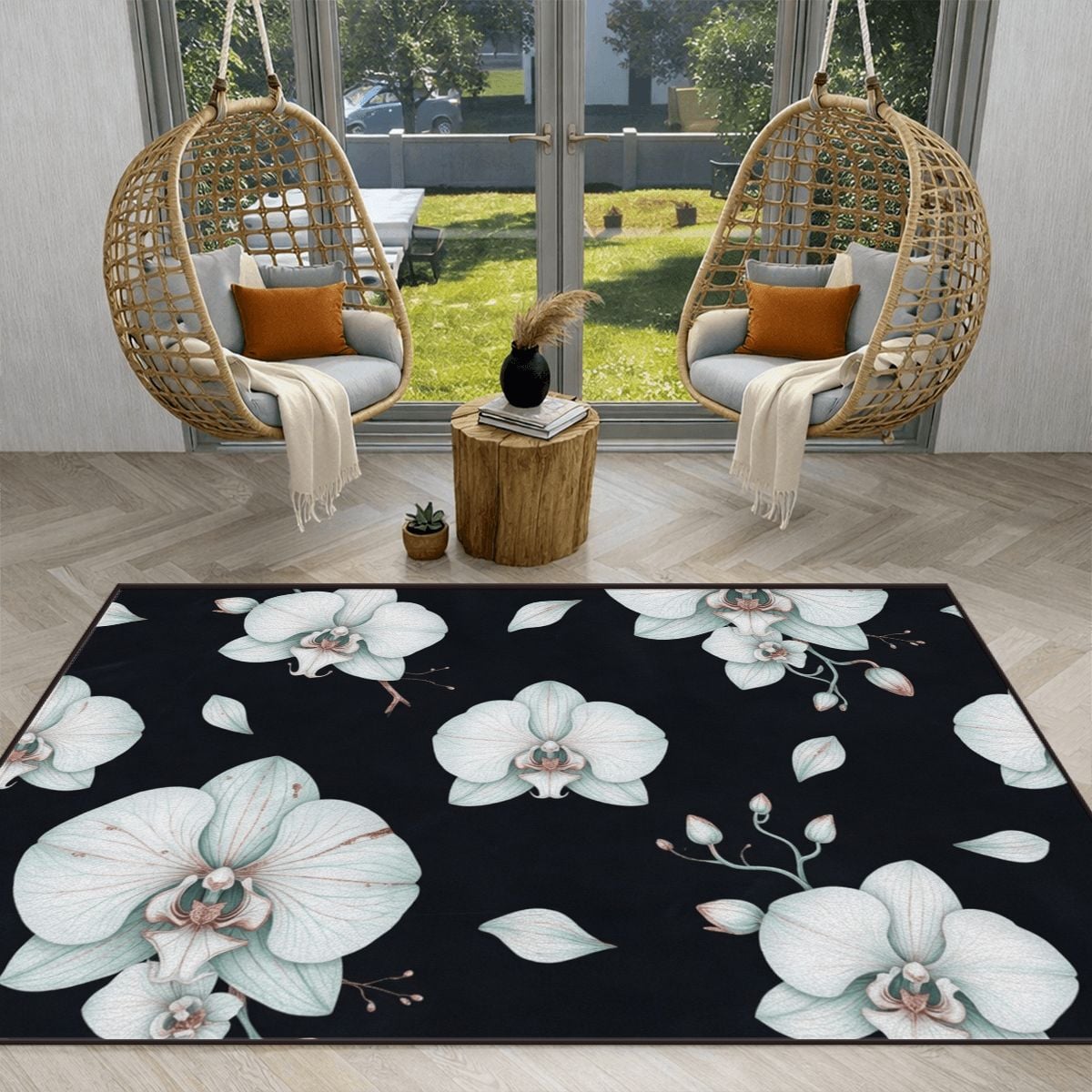 Large Area Rug Floor Carpet (3:2) 03orchideenocaop