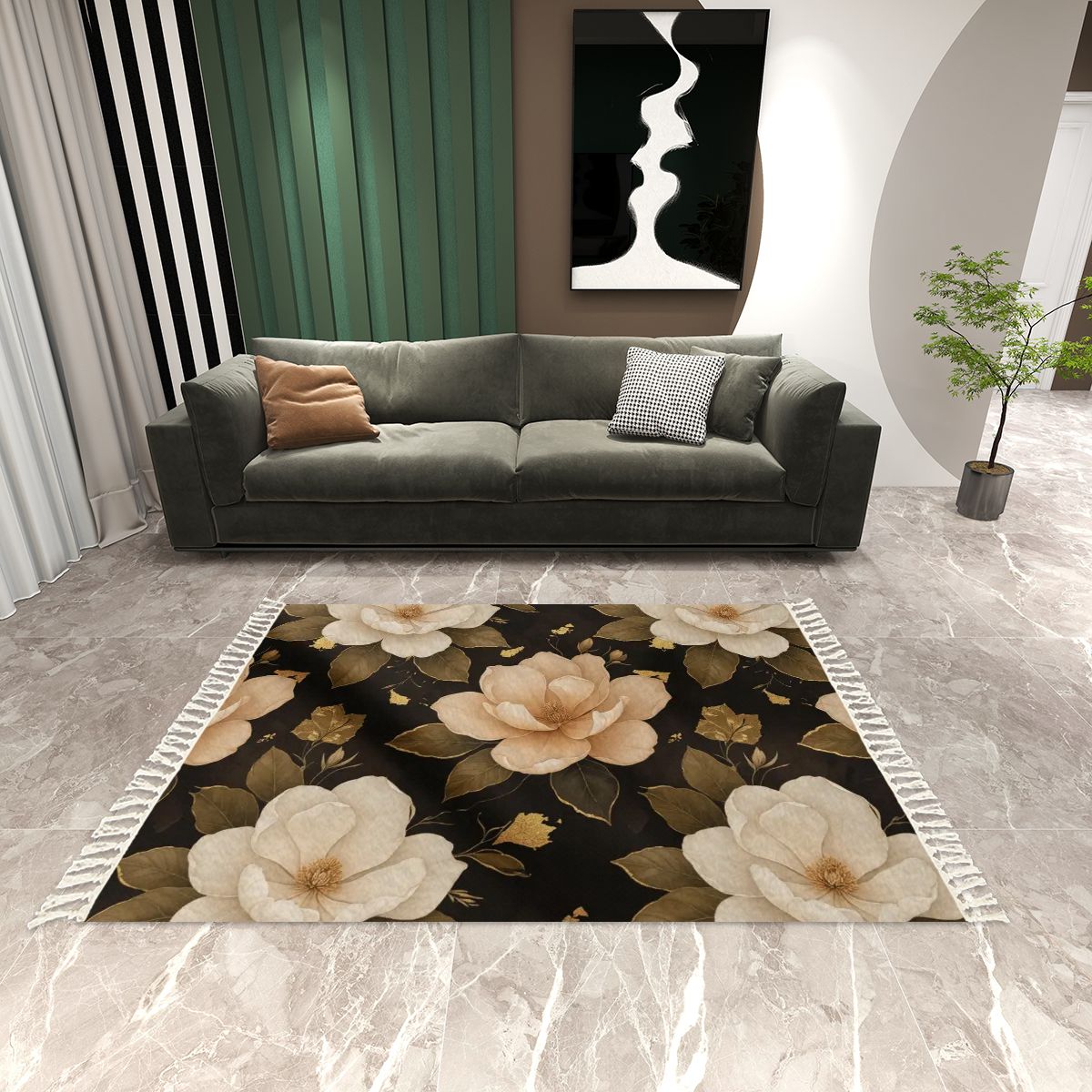 Magnolie Luxe — Rug with tassels