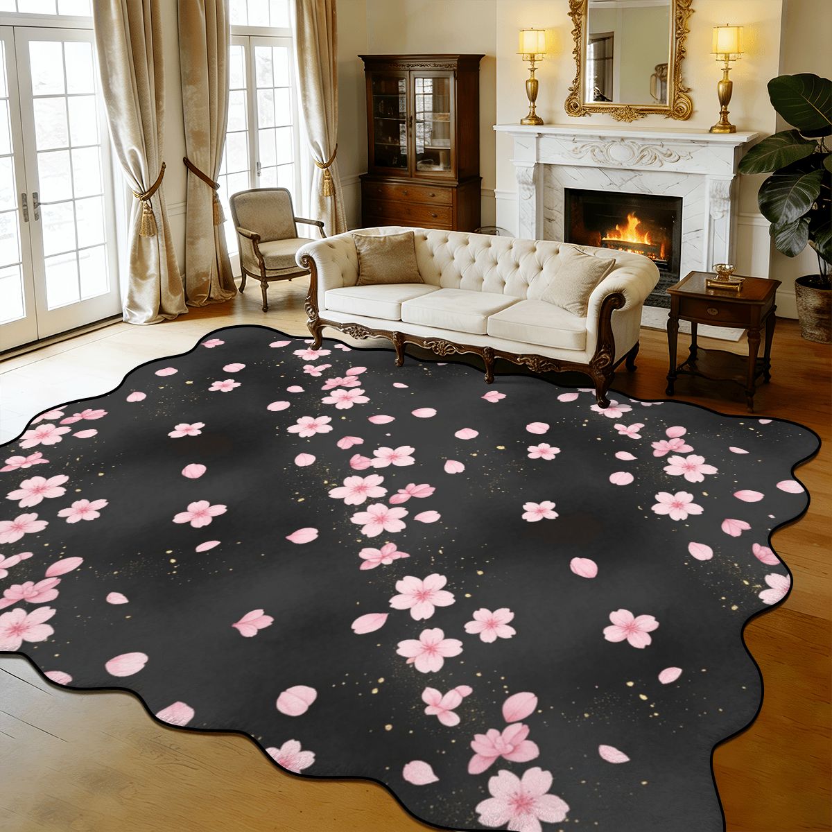 Sakura Dust — Scalloped rug