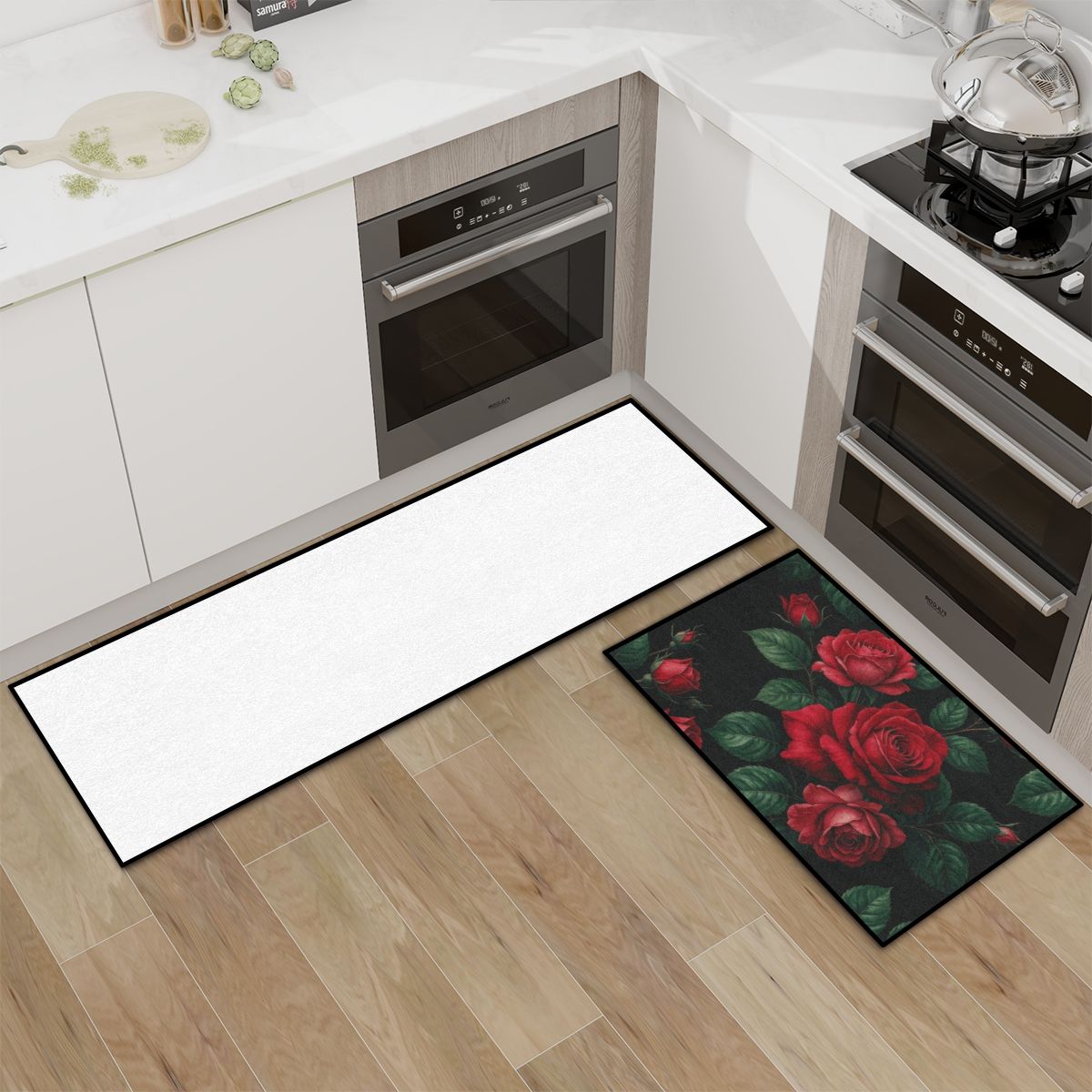 Roze Czerwone — Kitchen rug set