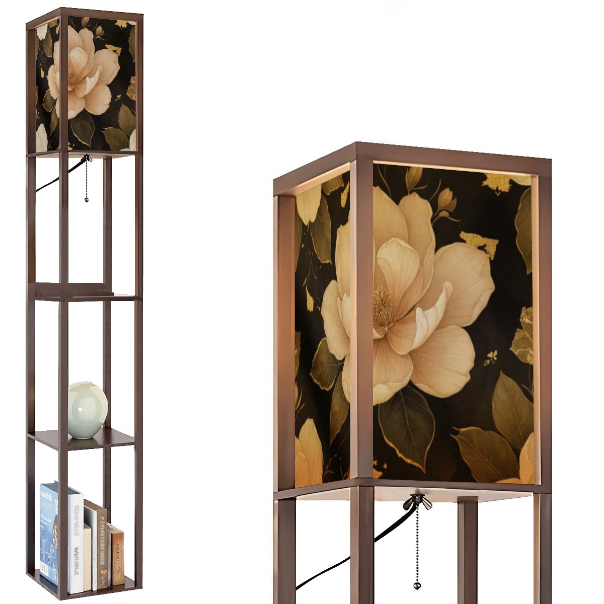 Magnolie Luxe — Lampa podłogowa z półkami