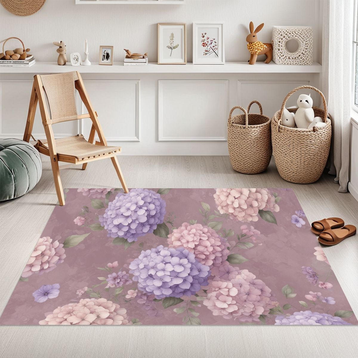 Area Rug without Tassels (3:5) 08hortensjelawendaaop
