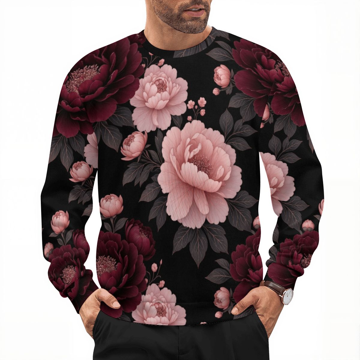 Adult Oversized Thick Pullover Sweater 01peoniegardenaop