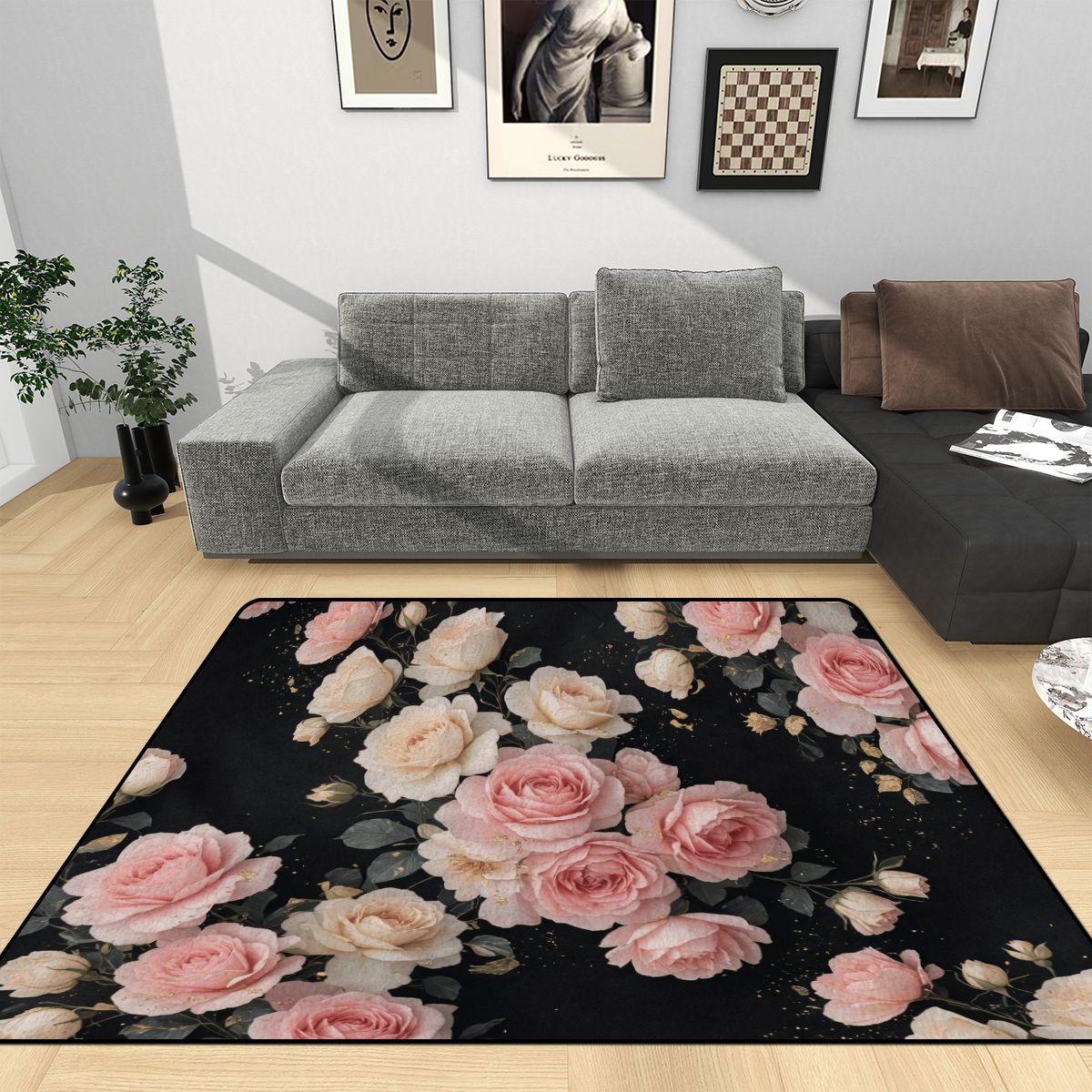 Small Area Rug Floor Carpet (3:2) 27rozekaskadaaop